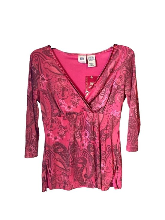 Faded Glory Tops - Faded Glory Women Mesh Wrap Top Blouse Rose Shimmer Size Medium new